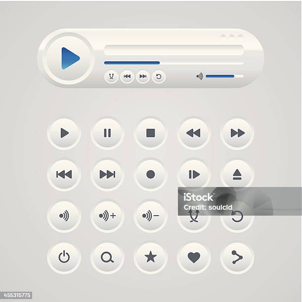 미디어 Player 누름 버튼에 대한 스톡 벡터 아트 및 기타 이미지 - 누름 버튼, MP3 플레이어, 개인용 스테레오