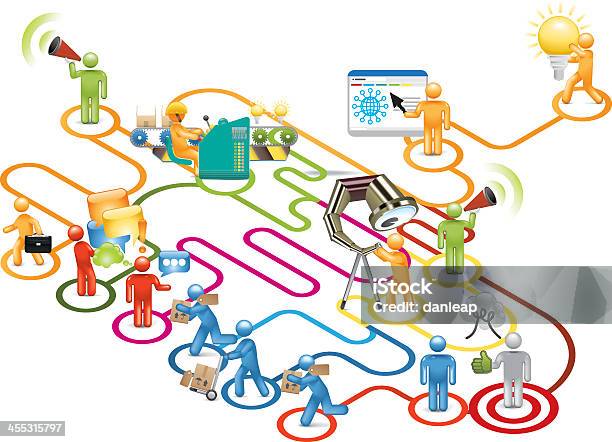 Business Stickman 20 Stock Illustration - Download Image Now - Flow Chart, Manager, Activity