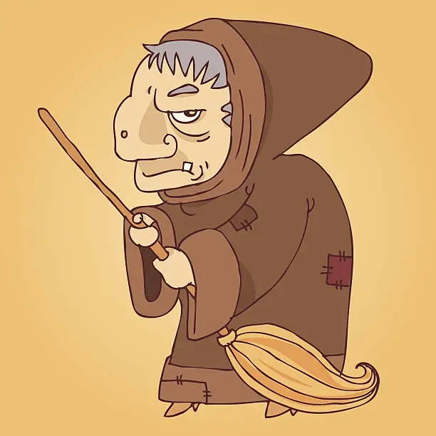Vector illustration of Befana or witch