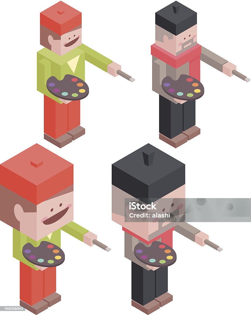 Cubes avec Palette et pinceau de l'artiste - clipart vectoriel de Adolescent libre de droits