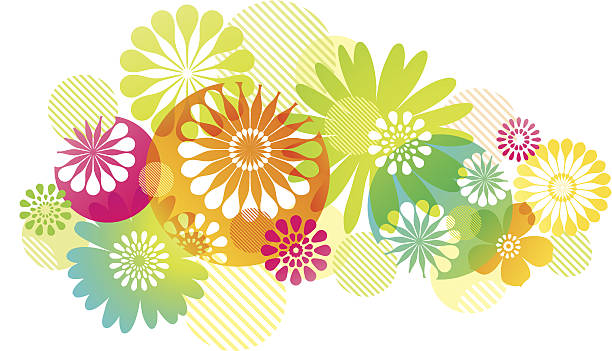 ilustraciones, imágenes clip art, dibujos animados e iconos de stock de gráfico fondo de flores - abstract flower