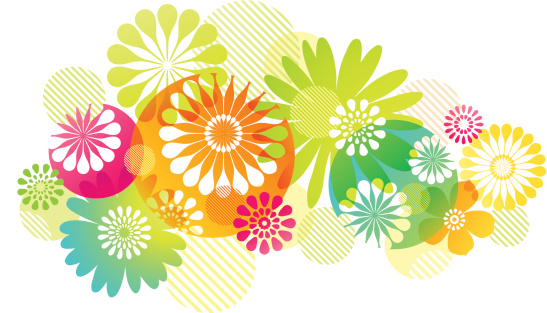 Graphic flowers with transparent effect.Only gradients used. File is layered and global colors used.Hi res jpeg included.No flattened transparencies.Take a look at other works of mine linked below.