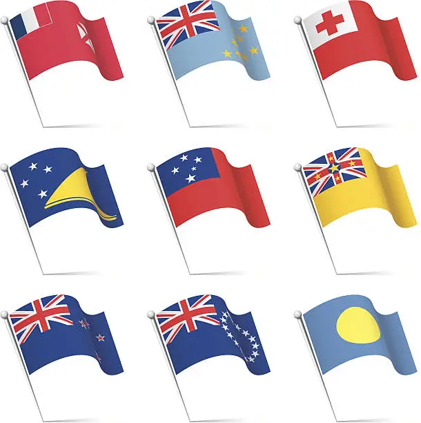 Vector illustration of World flags waving