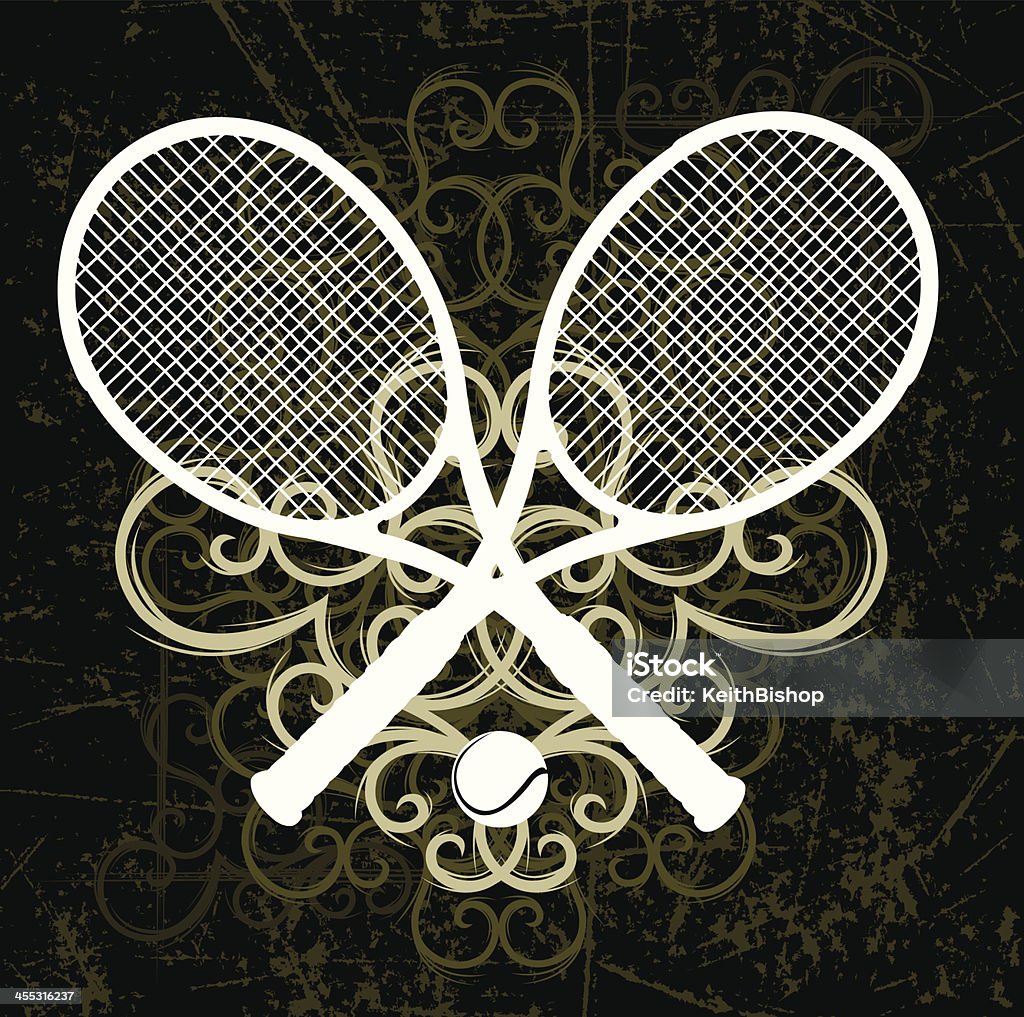 Raquete de Tênis de redemoinho de fundo Grunge gráfico - Vetor de Antigo royalty-free