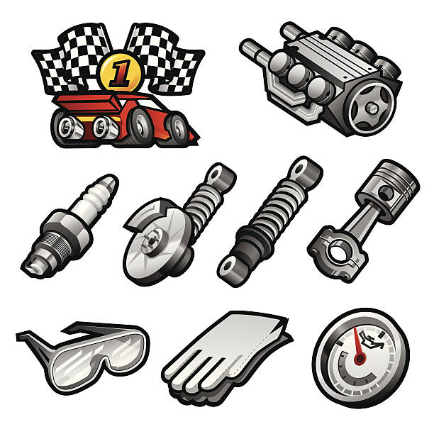 Automotive Icons vector art illustration