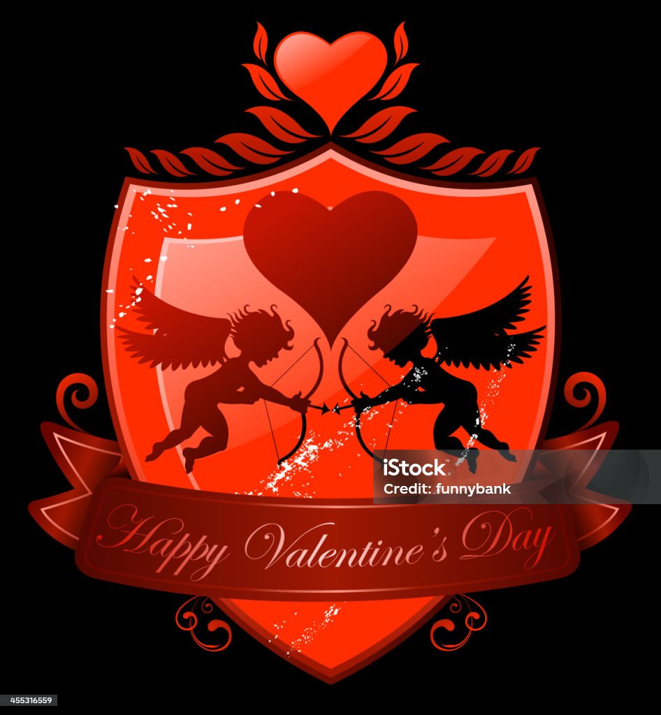 Cupidon shield - clipart vectoriel de Abstrait libre de droits