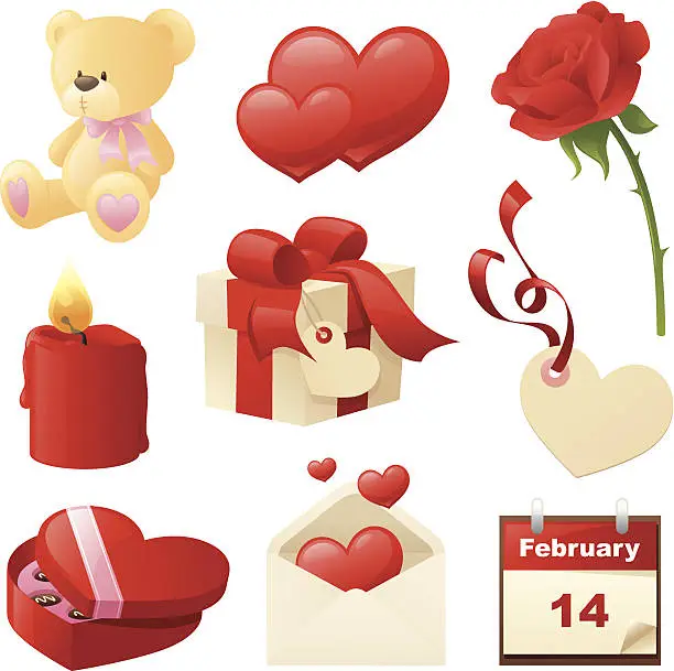 Vector illustration of Valentine's Icons