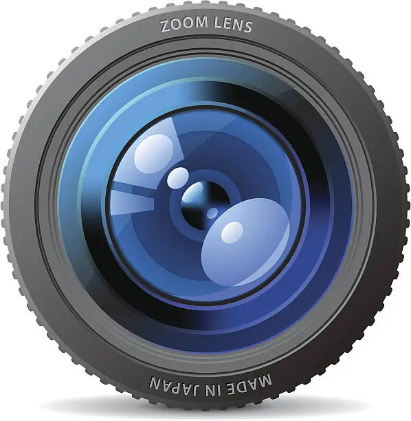 Vector illustration of Blue camera lens