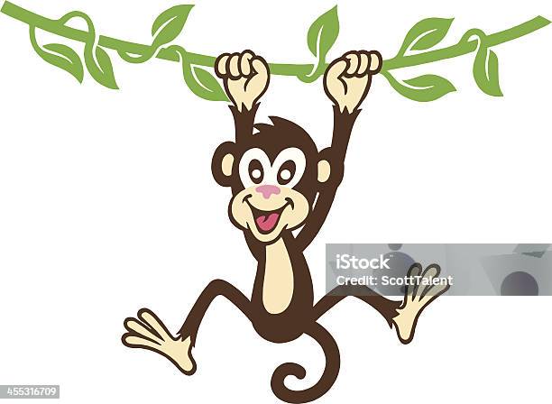 Monkey Hängen Stock Vektor Art und mehr Bilder von Baum - Baum, Blatt - Pflanzenbestandteile, Braun