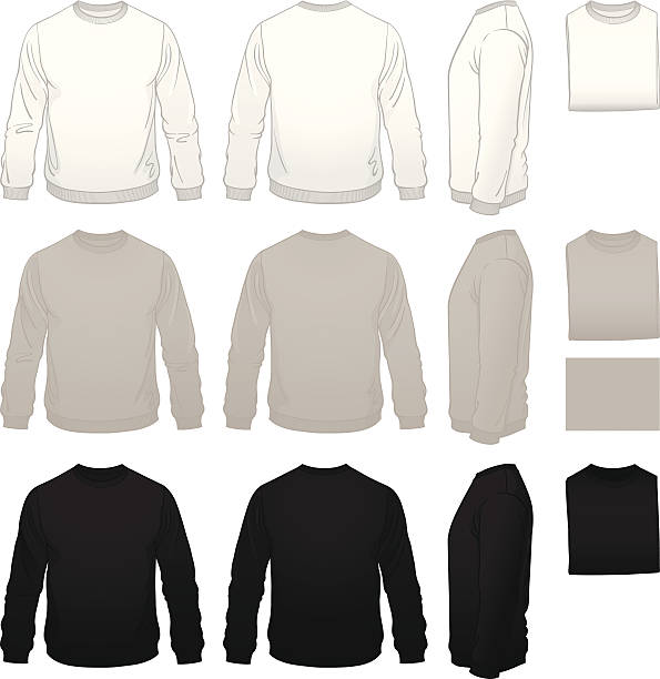 男子スェットシャツテンプレートパッケージ - スウェットシャツ点のイラスト素材／クリップアート素材／マンガ素材／アイコン素材