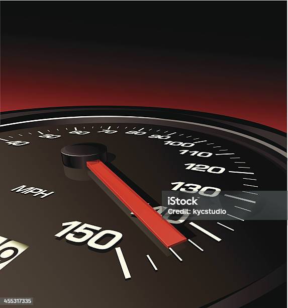 Speedometer Pushed To The Limit Stock Illustration - Download Image Now - Speedometer, Car, Close-up