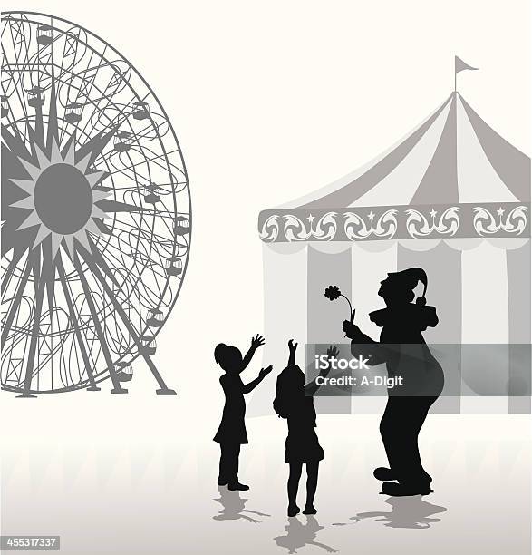 The Clown Vector Silhouette Stock Illustration - Download Image Now - Adult, Arts Culture and Entertainment, Bizarre