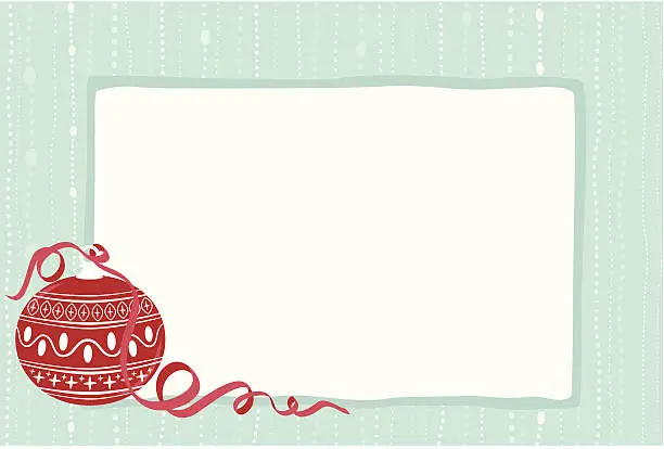 Vector illustration of Christmas border with retro ornament
