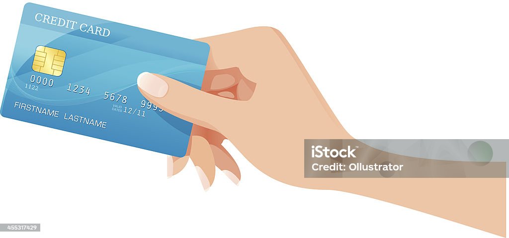 Hand with a creditcard Vector illustration of a hand with creditcard. The card is completely rendered and can be used separately. More files from this series: Computer Chip stock vector