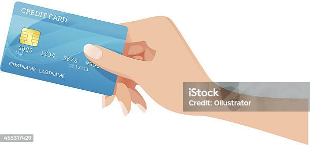 Hand With A Creditcard Stock Illustration - Download Image Now - Computer Chip, Human Hand, Blue