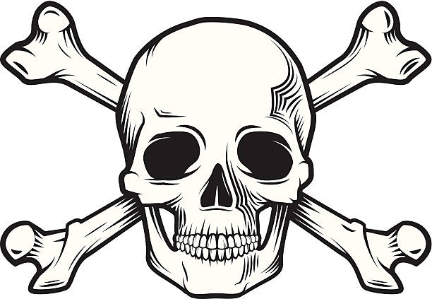 illustrazioni stock, clip art, cartoni animati e icone di tendenza di teschio e ossa - skull and bones