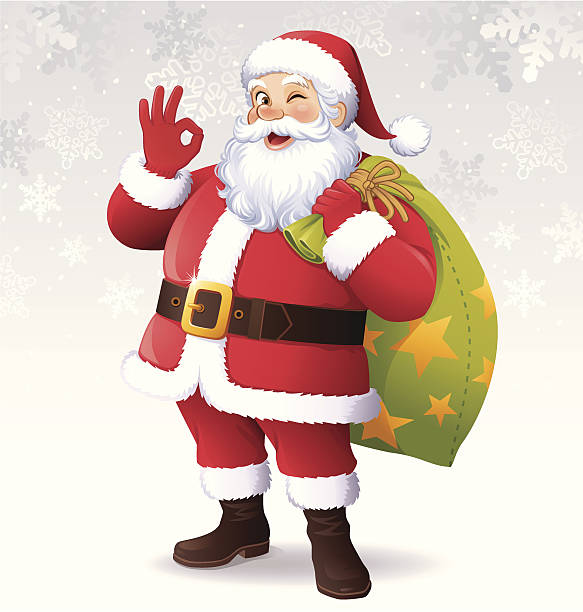 Santa Claus Showing OK vector art illustration