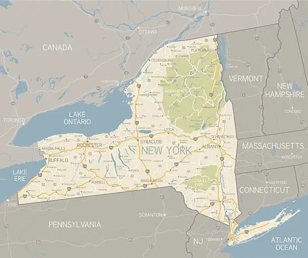 Vector illustration of New York State Map