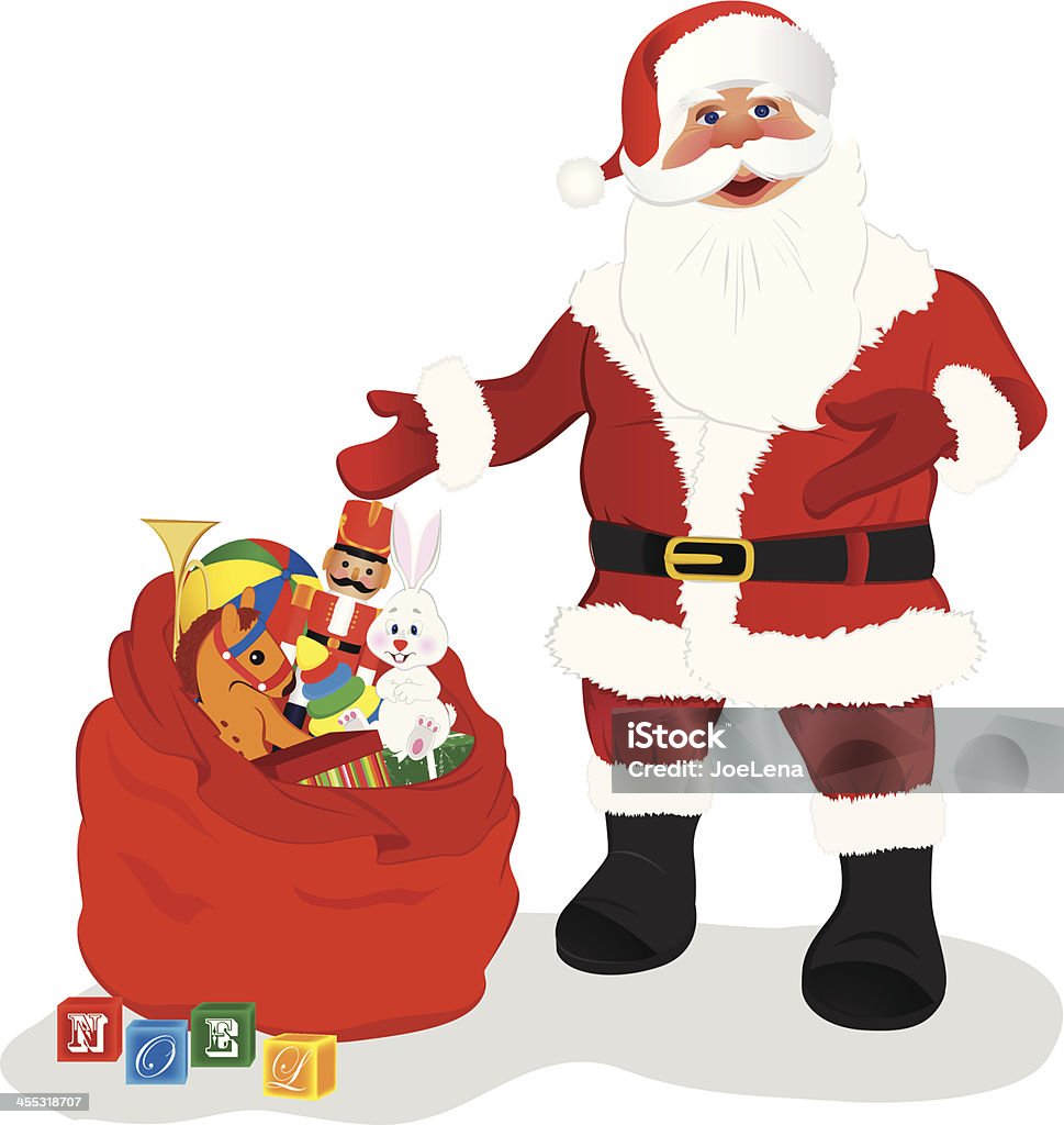 Santa stehend mit Geschenken - Lizenzfrei Feiertag Vektorgrafik