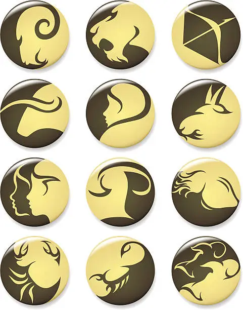 Vector illustration of Amber Horoscopes
