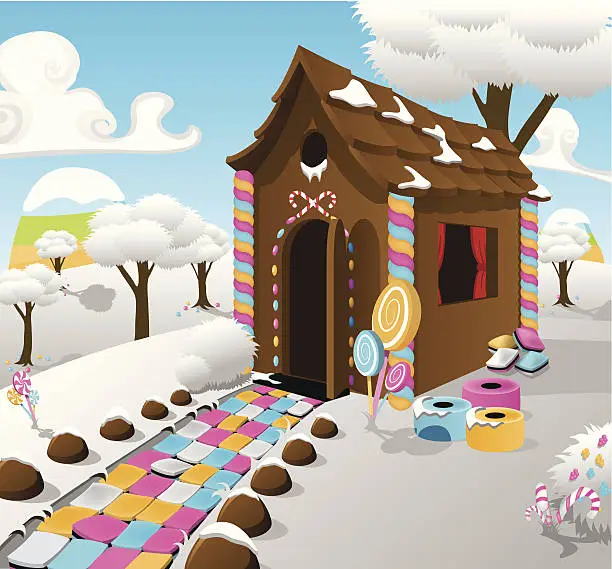 Vector illustration of Candy Cottage