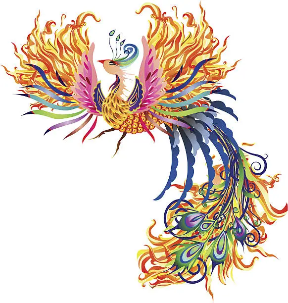 Vector illustration of Fire Phoenix