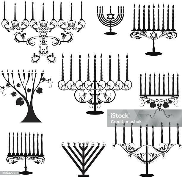 Candelabro Judeu - Arte vetorial de stock e mais imagens de Candelabro Judeu - Candelabro Judeu, Cartão de Saudações, Castiçal