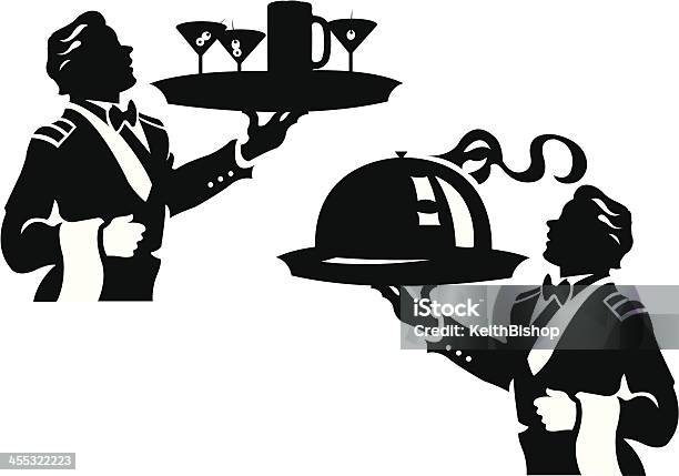 Garçon De Café Servant Des Plats Et Boissons Vecteurs libres de droits et plus d'images vectorielles de Activités sociales après le travail - Activités sociales après le travail, Alcool, Aliment