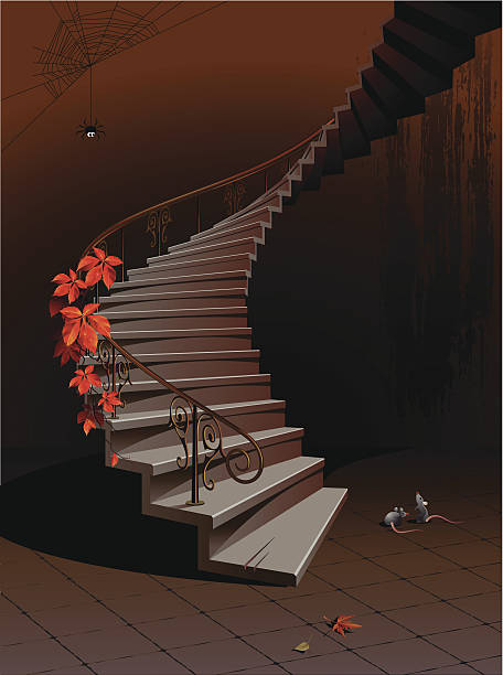 illustrazioni stock, clip art, cartoni animati e icone di tendenza di vecchia scale - rock staircases