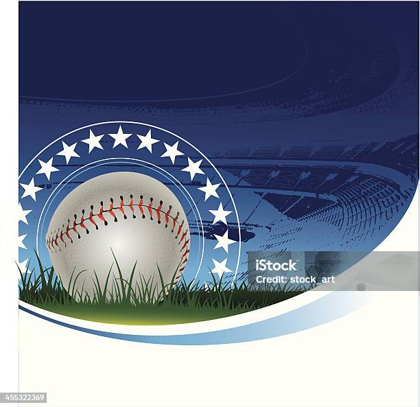 Ilustración de Estrellas De Béisbol En El Estadio Rodeada De Fondo y más Vectores Libres de Derechos de Béisbol