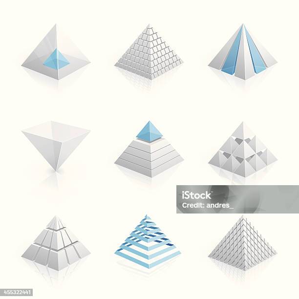 Piramidy 3d Serii - Stockowe grafiki wektorowe i więcej obrazów Piramida - Figura geometryczna - Piramida - Figura geometryczna, Piramida - Konstrukcja budowlana, Trójwymiarowy