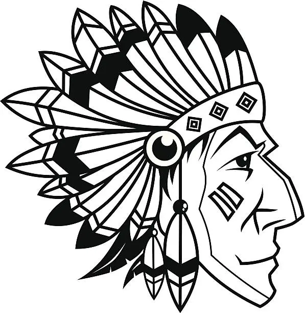 Vector illustration of vector indian chief