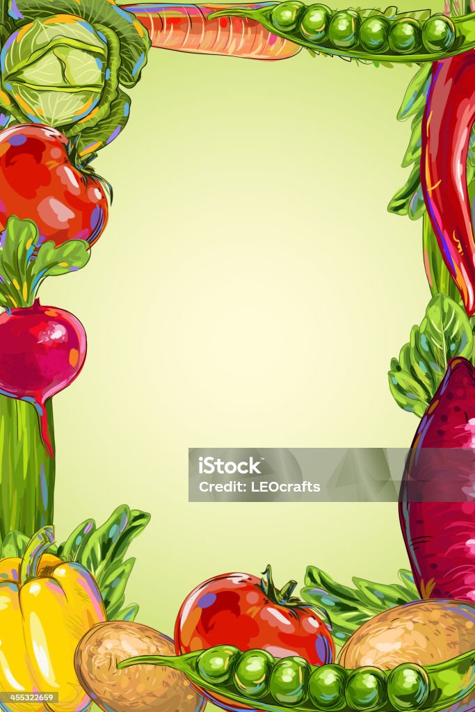 Legumes frescos quadro - Vetor de Alimentação Saudável royalty-free