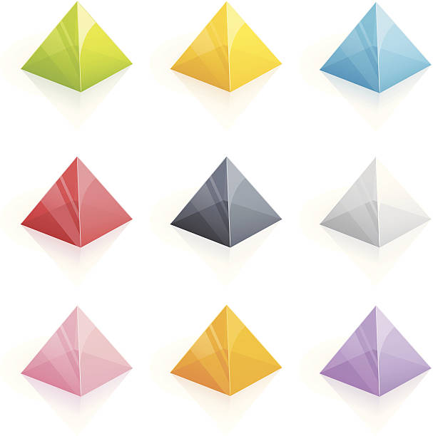 透明マルチカラーのピラミッド-3 D シリーズ ベクターアートイラスト