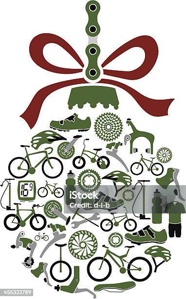 Christbaumkugel Ball Aus Fahrräder Und Teilweise Symbole Stock Vektor Art und mehr Bilder von Fahrrad