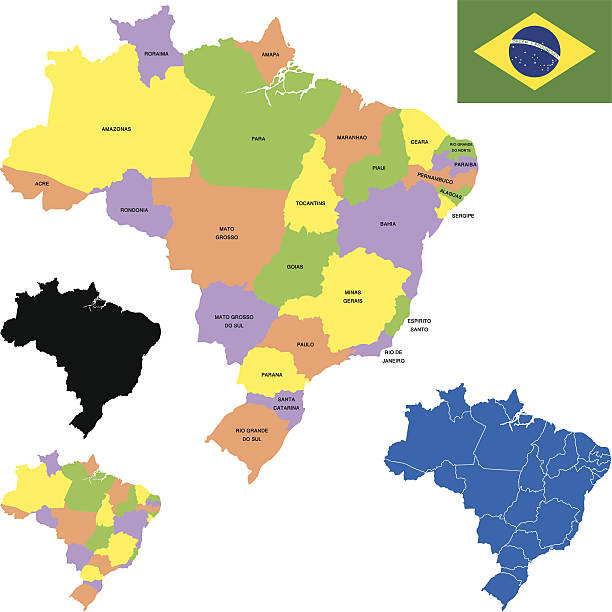 ilustrações, clipart, desenhos animados e ícones de mapa do brasil - rondonia state