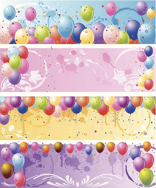 Vector illustration of Grunge Balloons Background.