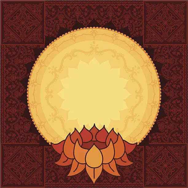 Vector illustration of Lotus Border Design