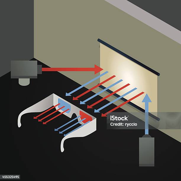 Wie Arbeit 3d Innentheaterbestuhlung Stock Vektor Art und mehr Bilder von 3D-Brille - 3D-Brille, Arbeiten, Aufführung