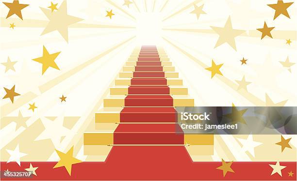 Superstar Вход — стоковая векторная графика и другие изображения на тему Красная ковровая дорожка - Красная ковровая дорожка, Белый фон, Лестница