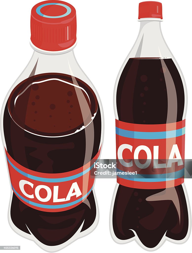 Illustration of cola bottle from high and front angles Cola bottle from two angles Cola stock vector
