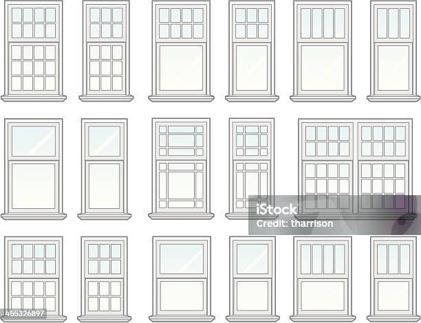 Windows - Arte vetorial de stock e mais imagens de Abrir - Abrir, Caraterística Arquitetural, Casa