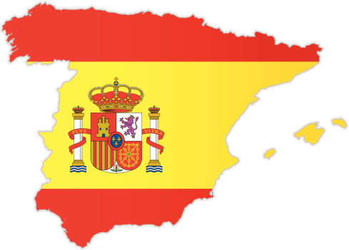 Spain Map With Flag Stock Illustration - Download Image Now - Cartography, Color Image, Cut Out - iStock