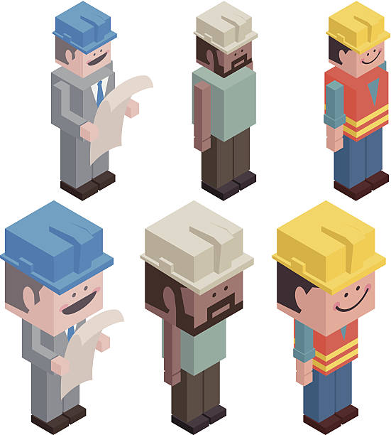 Cubic Foreman and Worker Vector illustration – Cubic Foreman and Worker. electrician humor stock illustrations