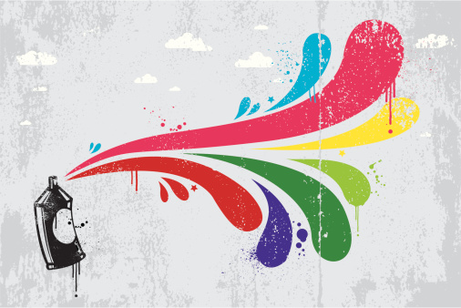 Multi coloured graffiti theme vector background. All design elements are layered and grouped. Included files are aics3 and hi-res jpg.