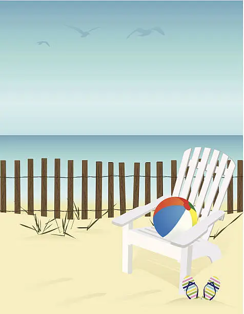 Vector illustration of Summer time graphic with beach