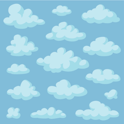Isolated cartoonish clouds for your illustrations and animations..