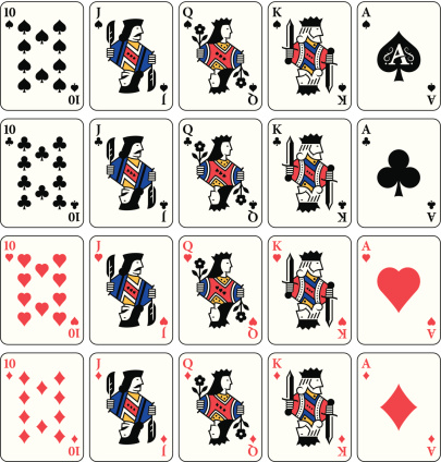 Face cards and Aces. Professional icons for your print project or Web site. 