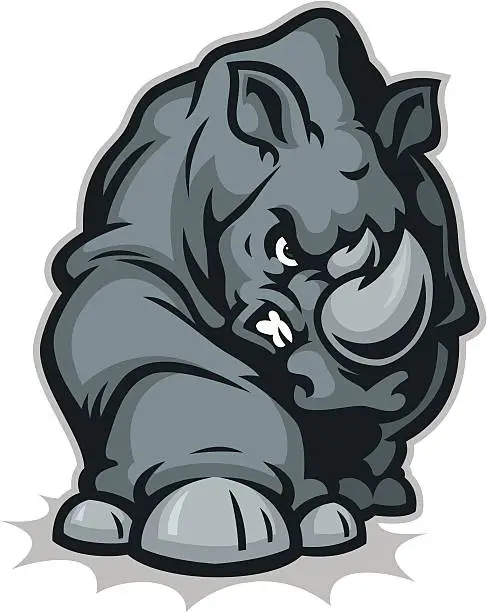 Vector illustration of Rhino mascot upgrade