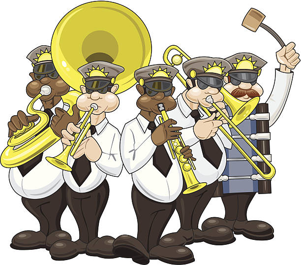 ilustrações de stock, clip art, desenhos animados e ícones de distrito francês elástico - brass instrument